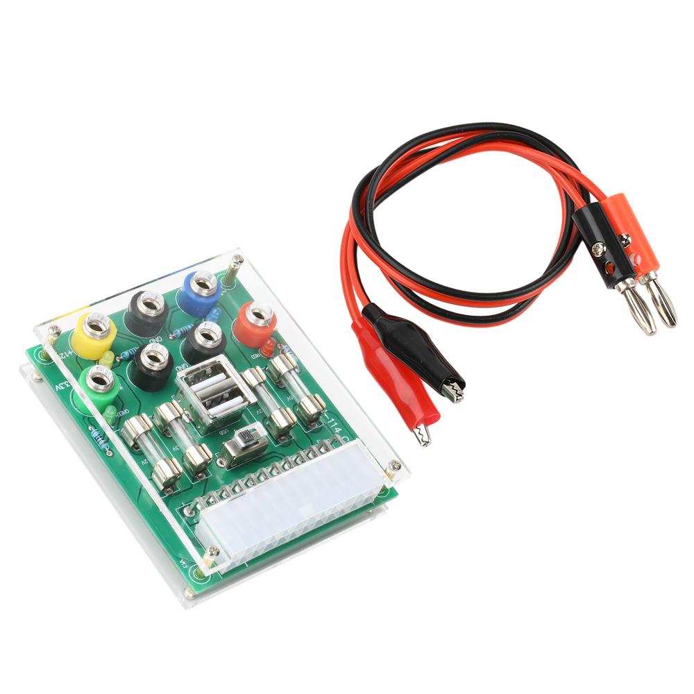 ATX 20Pin/24Pin Power Adapter Module 4-color LED Display Desktop Computer Power Transfer Circuit Board with 4.0mm Banana Socket