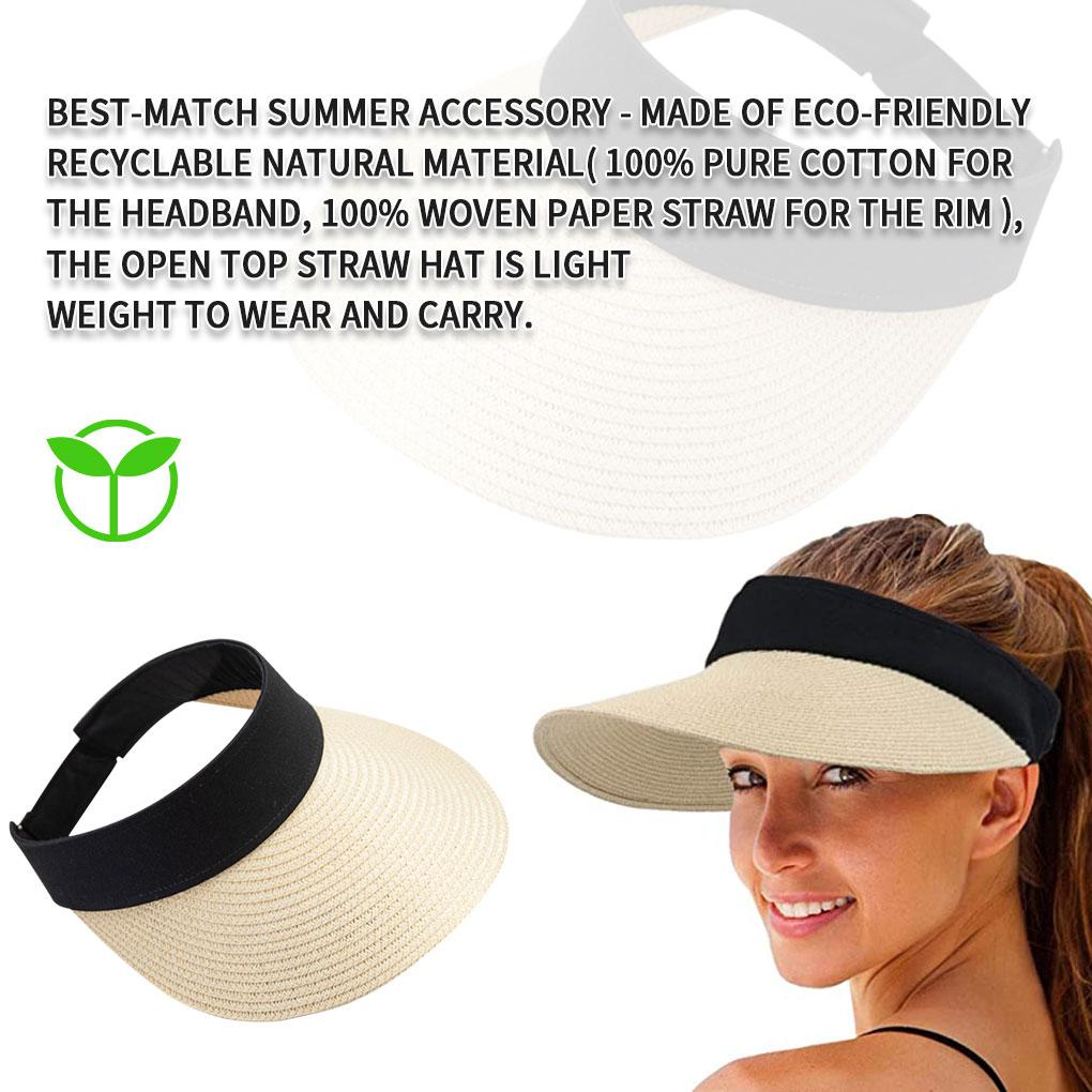 Summer Hat Wide Brim Woman Sun Cap Braided Outdoor Summer Cap Travel Accessory for Girl Lady