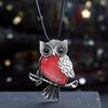 1pc JXMYBA Artificial Crystal Owl Pendant Necklace, Amethyst Rose Quartz Faux Gemstone Lucky Jewelry, Women'S Handmade Stone Pendant with Artificial F