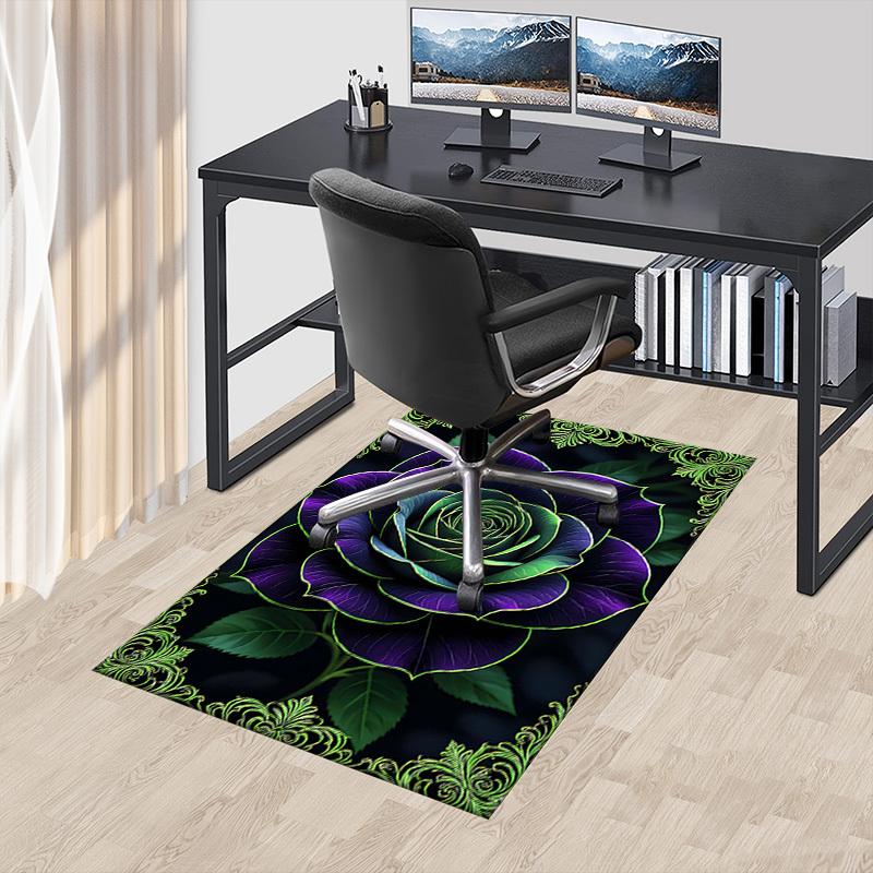 1PC Rose Black Extra Large Non Slip Floor carpet, Office, family, bedroom, Studio   Large Area Rug Indoor Rugs, , Vibrant Colors