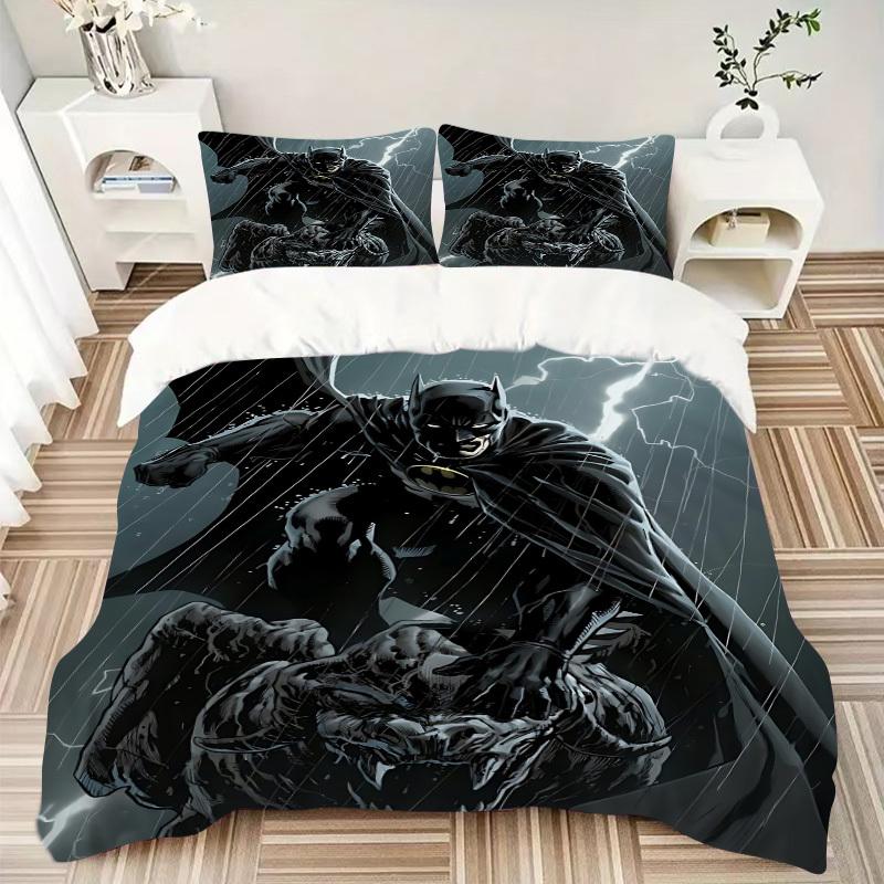 3pcs batman Duvet Cover Set, 1 Duvet Cover + 2 Pillowcases (No Insert), High-Definition Print for All Seasons,Durable yy251103046