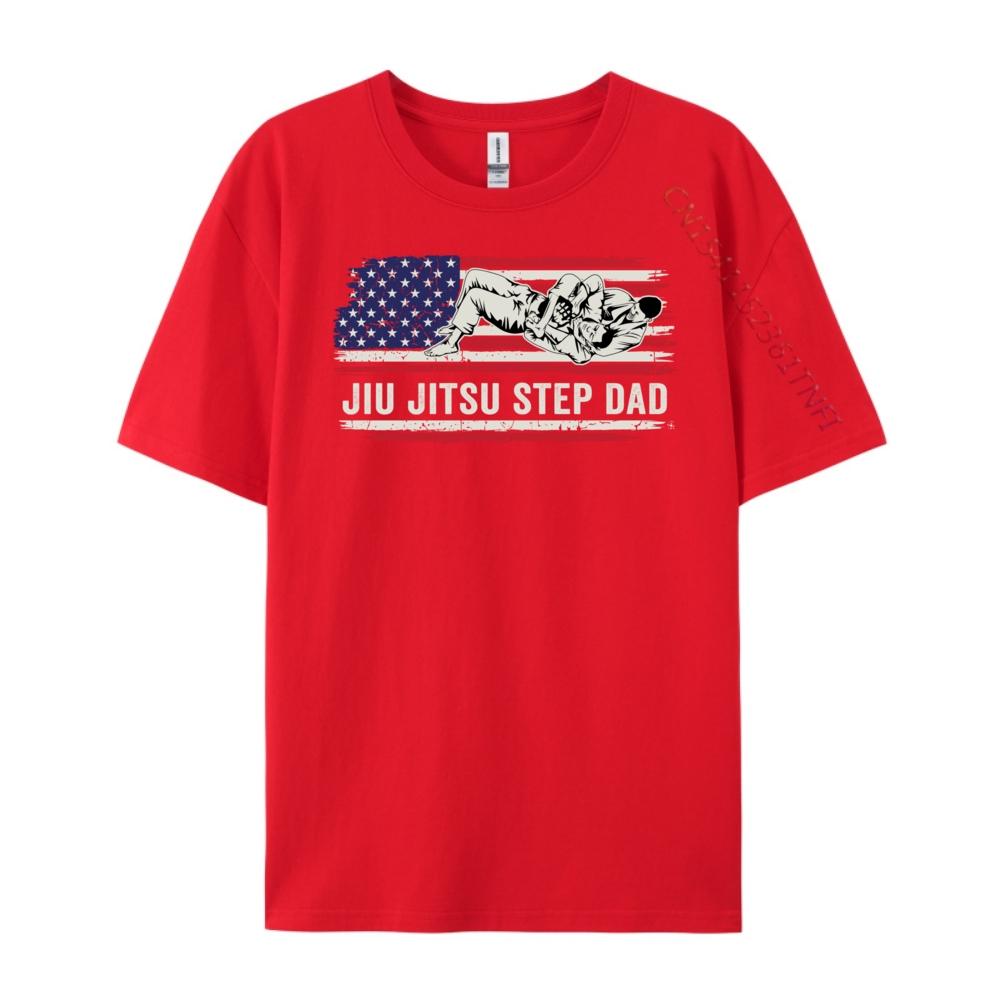 Jiu Jitsu Mma Or Bjj Usa Flag Art Step Dad Grahpic Tee Shirt Short Sleeve Tee Outdoor