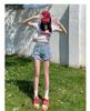 2023 Women's Korean-Style High-Waist Denim Shorts: A-line, Slimming, Wide-Leg, Frayed Hem