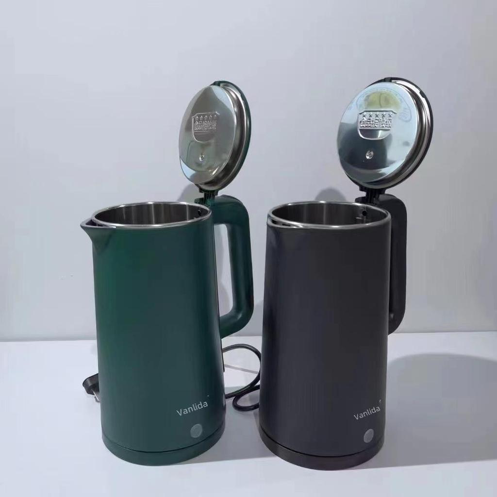 Fierbător electric Wanlida din oțel inoxidabil cu izolație dublu strat și imprimare logo