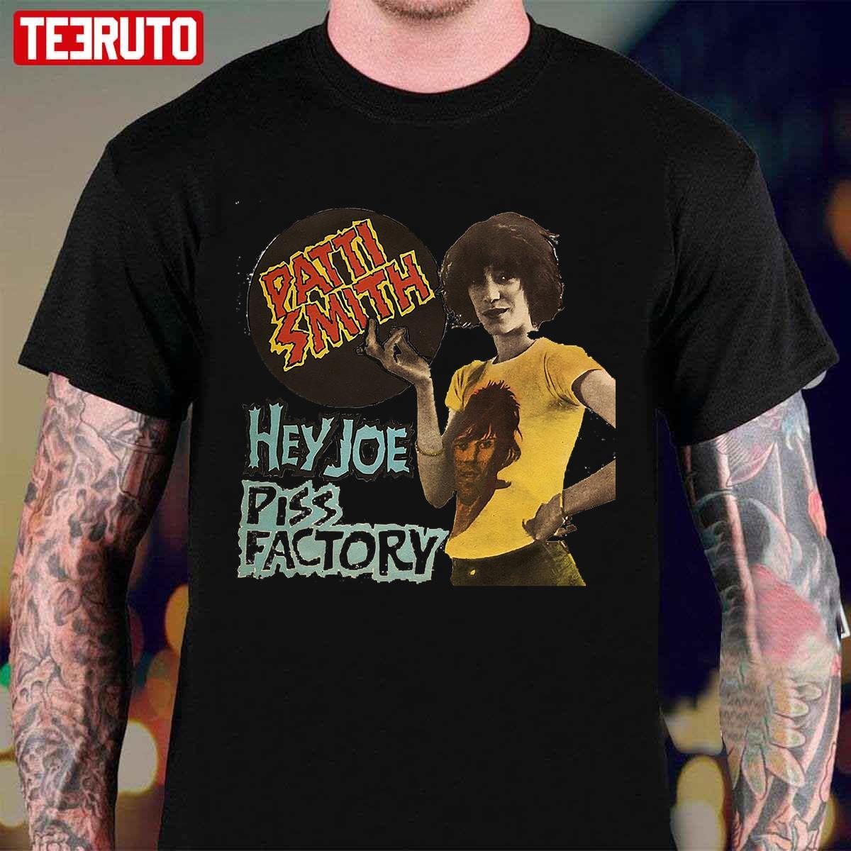 Patti Smith Hey Joe Piss Factory Unisex Black T-shirt S5XL VN4323 S