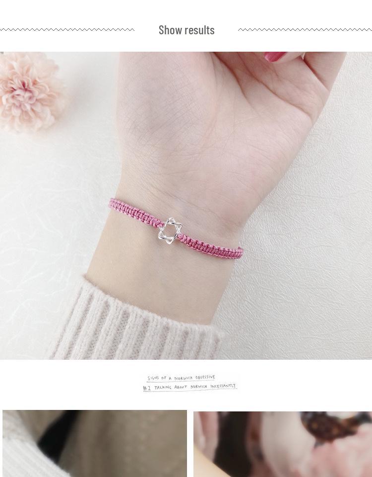 Original Handmade S925 Sterling Silver Six-Pointed Star Guardian Bracelet for Women