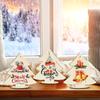 10Pcs Unfinished Wooden Christmas Ornaments Wood DIY Blank Christmas Tree Table Sign Hanging Ornament with String Base