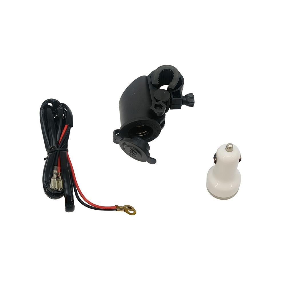 

Motorcycle Cigarette Lighter USB Integration With Mount For 22-25mm Handlebars
