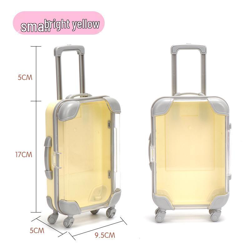 Compact Clear Cosmetic Trolley Case with Universal Wheels, Large Capacity, Thickened for Eyelash and Desktop Decor
