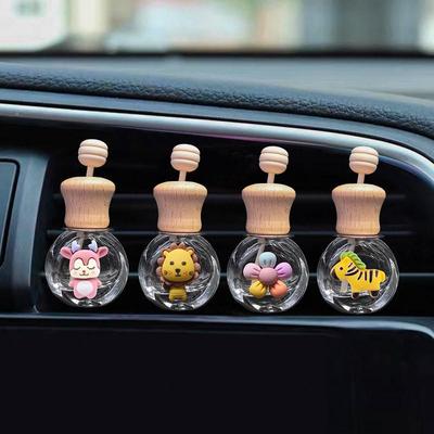 Cartoon Car Air Vent Perfume Bottle Clip - Cute Glass Interior Decoration Freshener