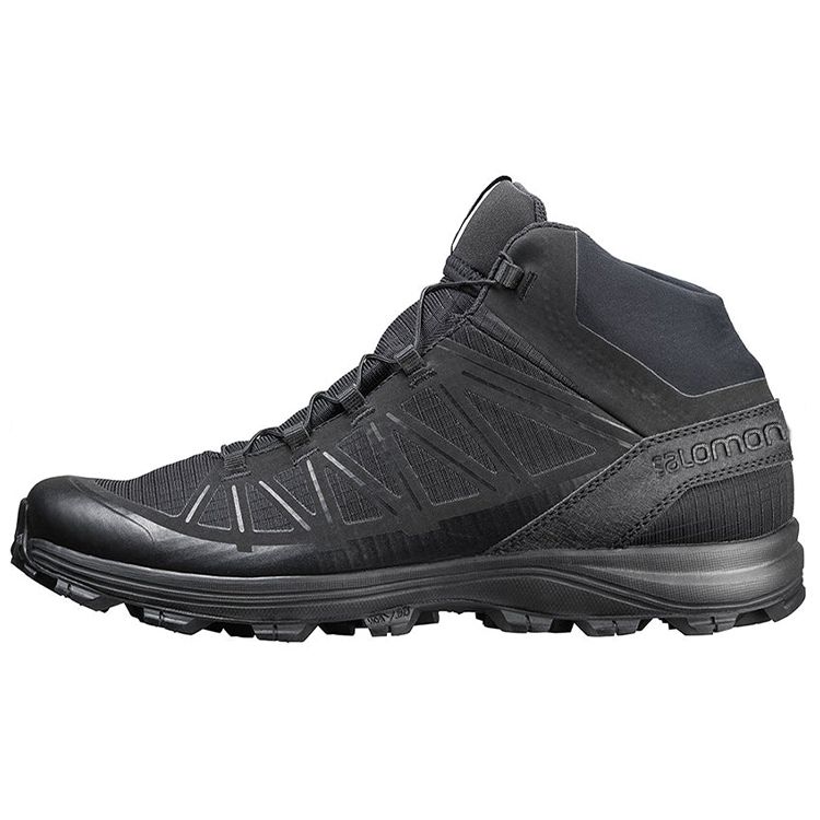 SALOMON Fabric Durable Mid Hiking Shoes Men Hiking Shoes Black 394724