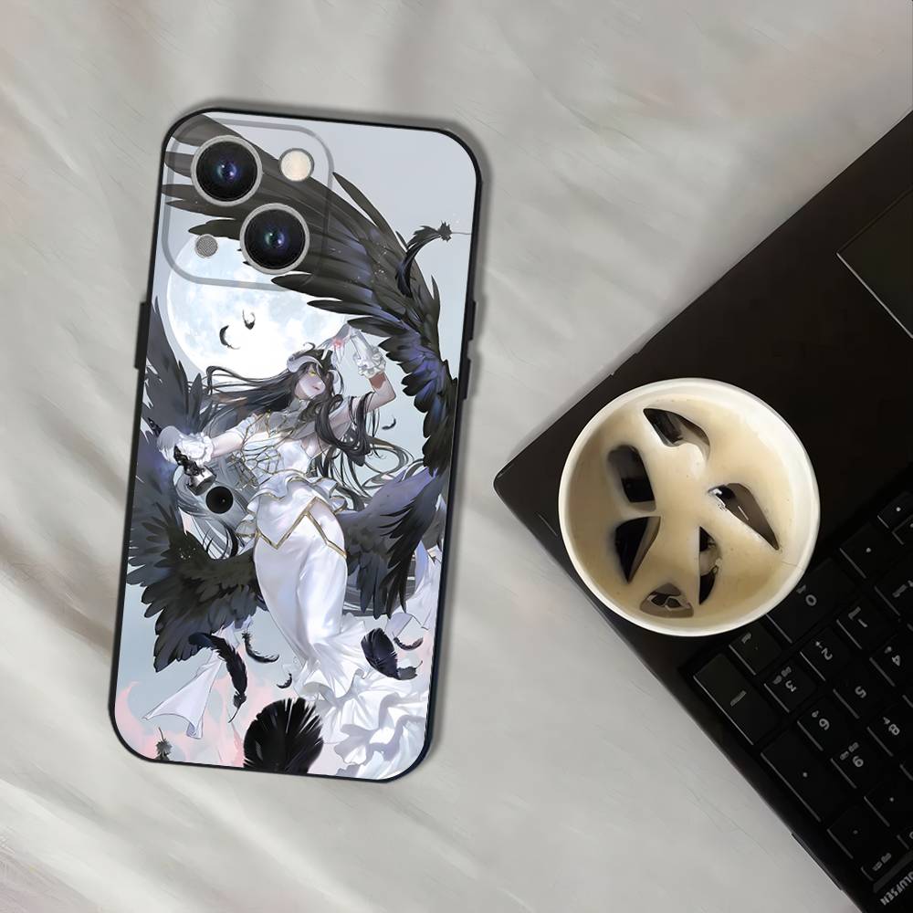 O-Overlord Tecknad A-Albedo Fodral För iPhone 17,16,15,14,13,12,11,Pro,XS,Max,XR,Plus,E,SE4,Mini Svart Mjukt Fodral
