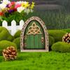 Fairy Door Ručně vyráběné realistické zimostrázové miniaturní dřevěné elfí dvířka Gate Garden Decor Home Decor