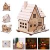 New Festival Led Light Wood House Christmas Tree Decorations For Home Decoration Wooden House DIY Gift Window Decoration