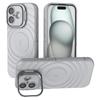 For iPhone 17 Case Compatible with MagSafe PC Kickstand Ripple Texture TPU Phone Cover