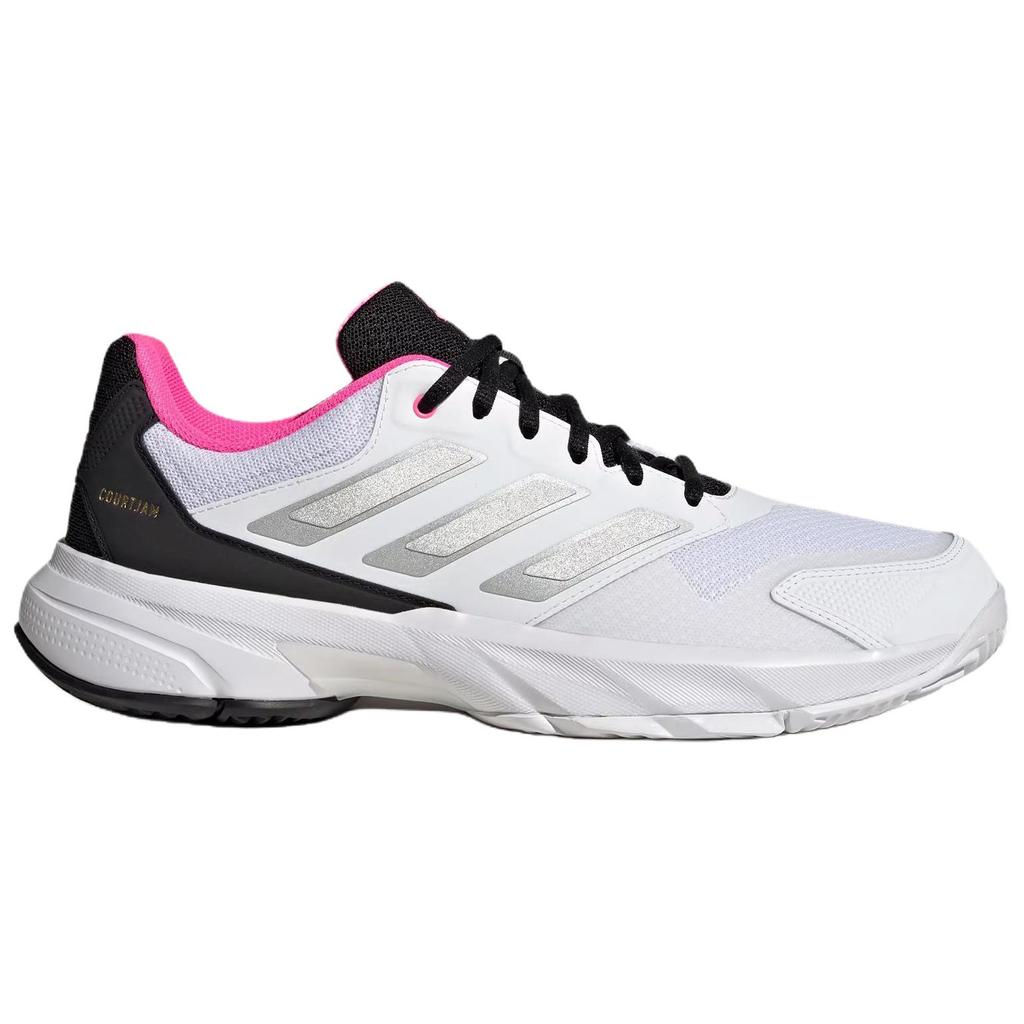 Adidas Courtjam Control 3 Comfortable Durable Wear-Resistant Low-Top Tennis Shoes Men Sneakers White Silver Pink JH5136
