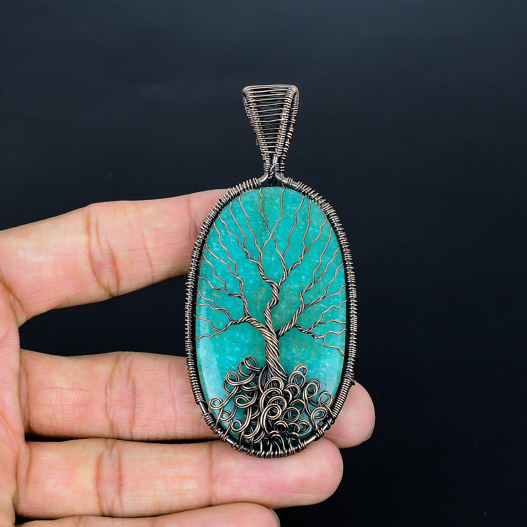 

Амазонитовый кулон, 925 пробы серебряный кулон, ювелирные изделия ручной работы с драгоценными камнями, подарки для жены, абсолютно новый кулон 3.46 Inches