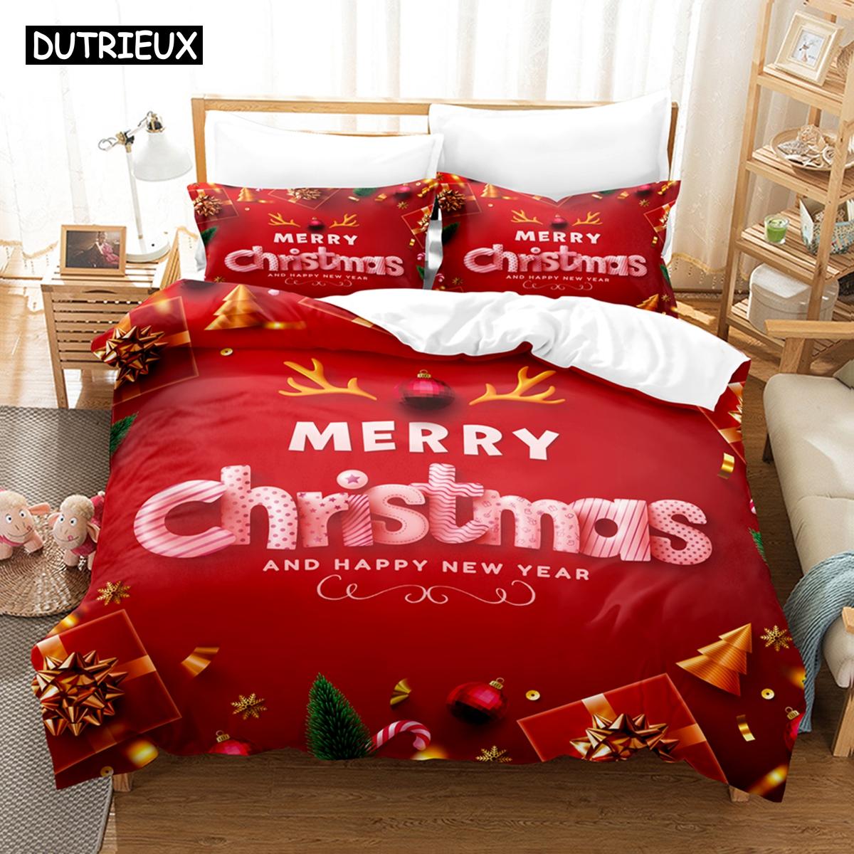 

3D Рождественские Постельные Комплекты Набор Пододеяльника с Наволочкой Двуспальный Полуторный Двуспальный Кинг Постельное Белье EU single(135x200cm)