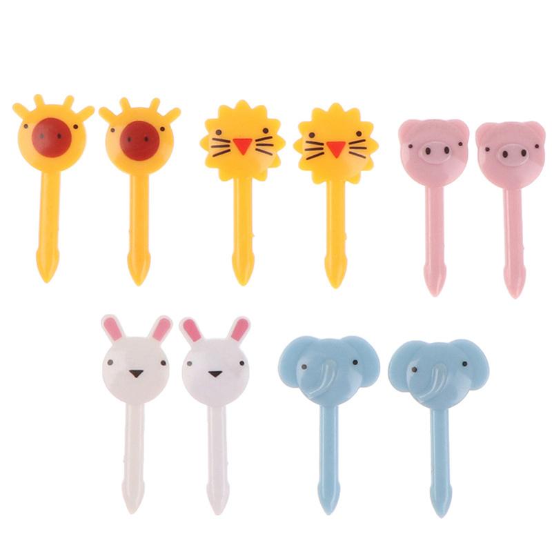 6/10pcs/set Animal Food Fruit Picks Forks Bento Lunch Box Decor Accessory For Kids Toothpick Lunches Party Decor