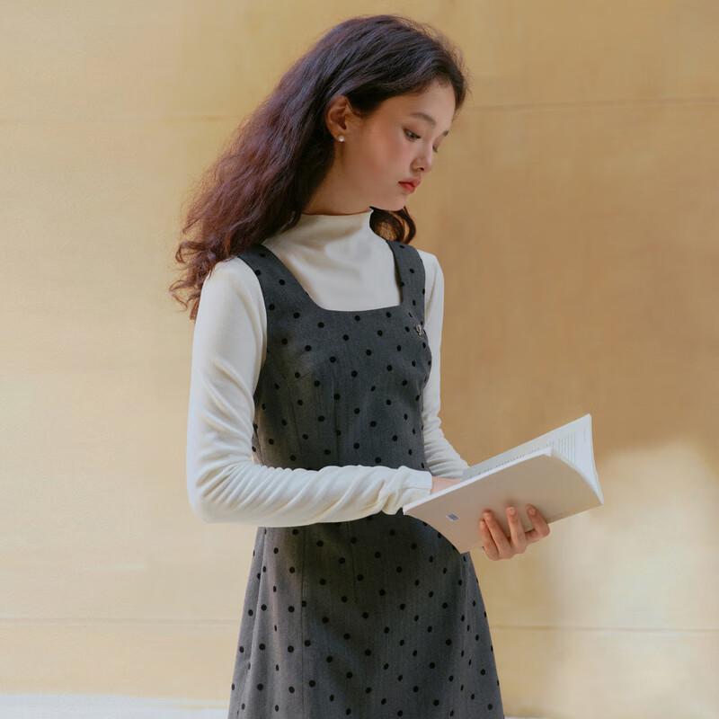 

Leding Faux Two-Piece Polka Dot A-line Dress XS