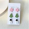Christmas Snowflake Tree & Snowman Acrylic Earring Set - Cute, Versatile Holiday Jewelry