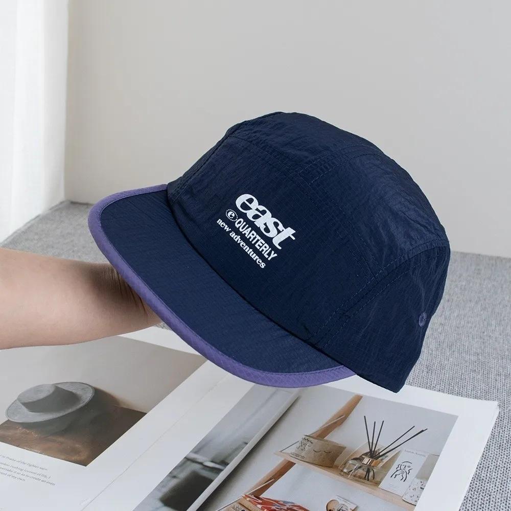 Retro Japanischer Stil Hip-Hop Hüte 5 Panel Dünne Flache Kappe Atmungsaktiv Schnelltrocknend Sonnenschutzhut Unisex