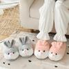 Fashion Cute Rabbit Shoes Women Winter Slippers Warm Plush Soft Sole Girls Indoor Home Floor Slipper Pink Color Ladies Cartoon Footwear