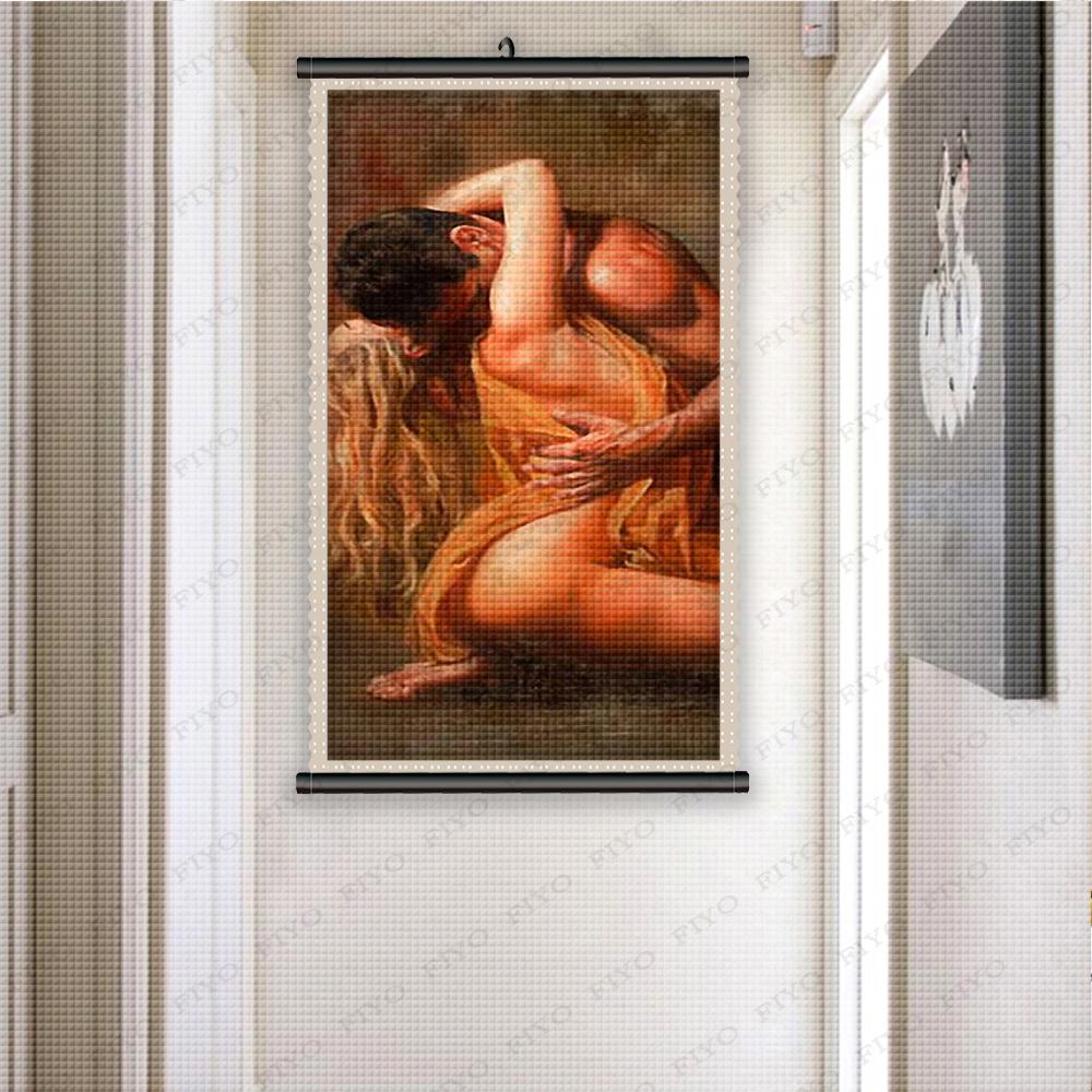 5D DIY Frame Diamond Painting Grey and White Characters Craft Kit Embroidery Girl Mosaic Couple Cross Stitch Kits Home Decoration