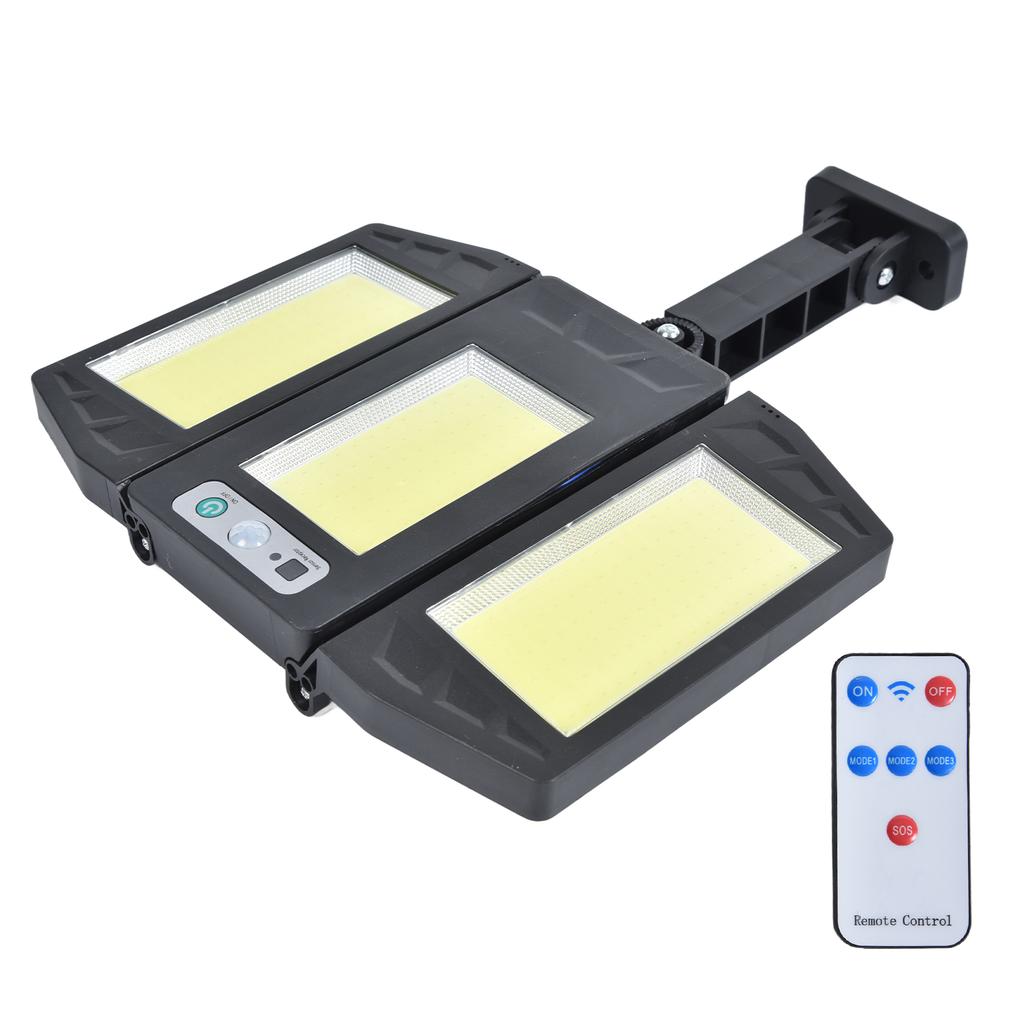COB Solar Light Motion Sensor Remote Control Street Lamp Outdoor IP65 Waterproof Garden Wall Lamp