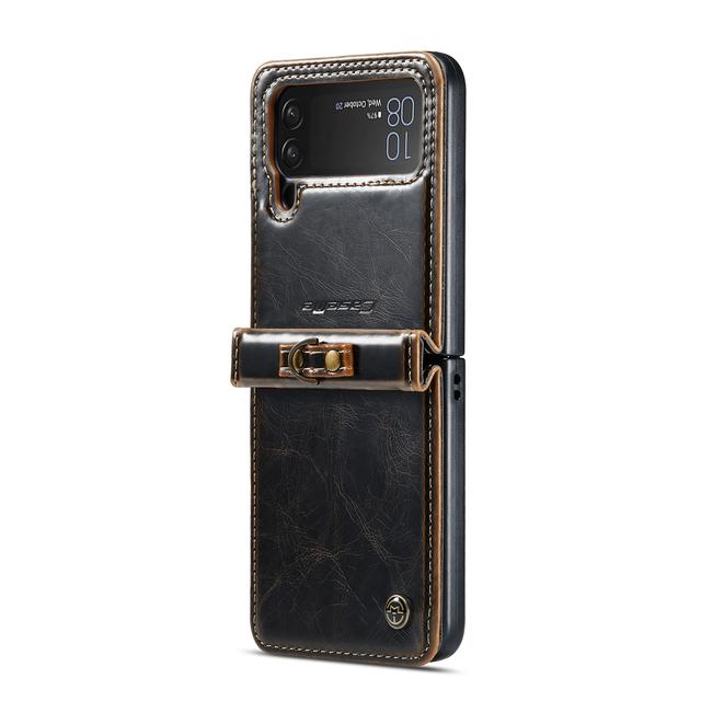 Business Leder Handyband Hülle für Samsung Galaxy Z Flip 4 5g Zflip4 Flip4 Stoßfeste Matte Hüllen für Samsung Flip4