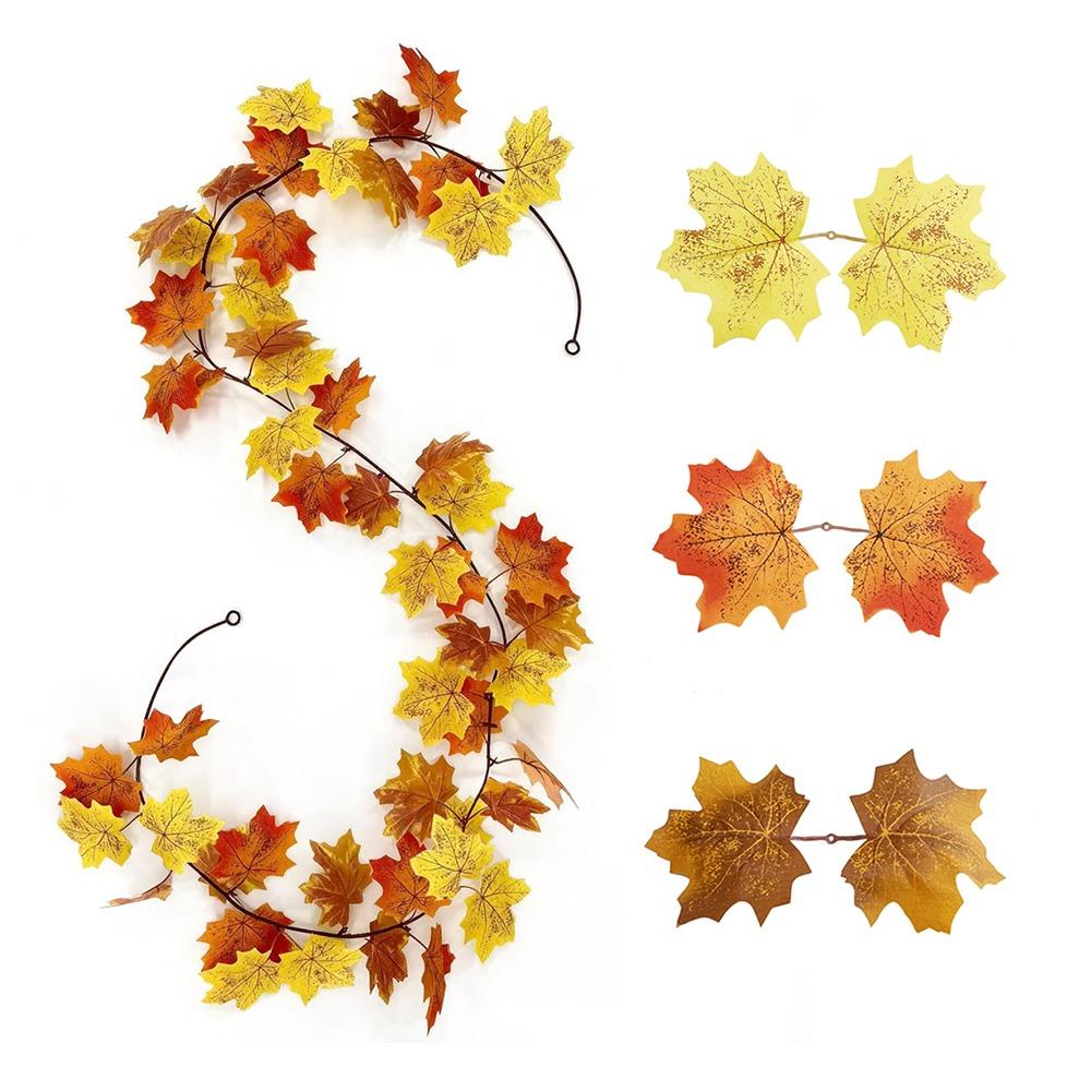 DIY Craft Artificial Maple Leaf Garland Hanging Vine Fall Foliage Garland Indoor Winding Decor