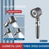 Shower Head with High-pressure Filter 3-mode Adjustable Spray Massage Brush Rainproof Faucet Bathroom Accessories