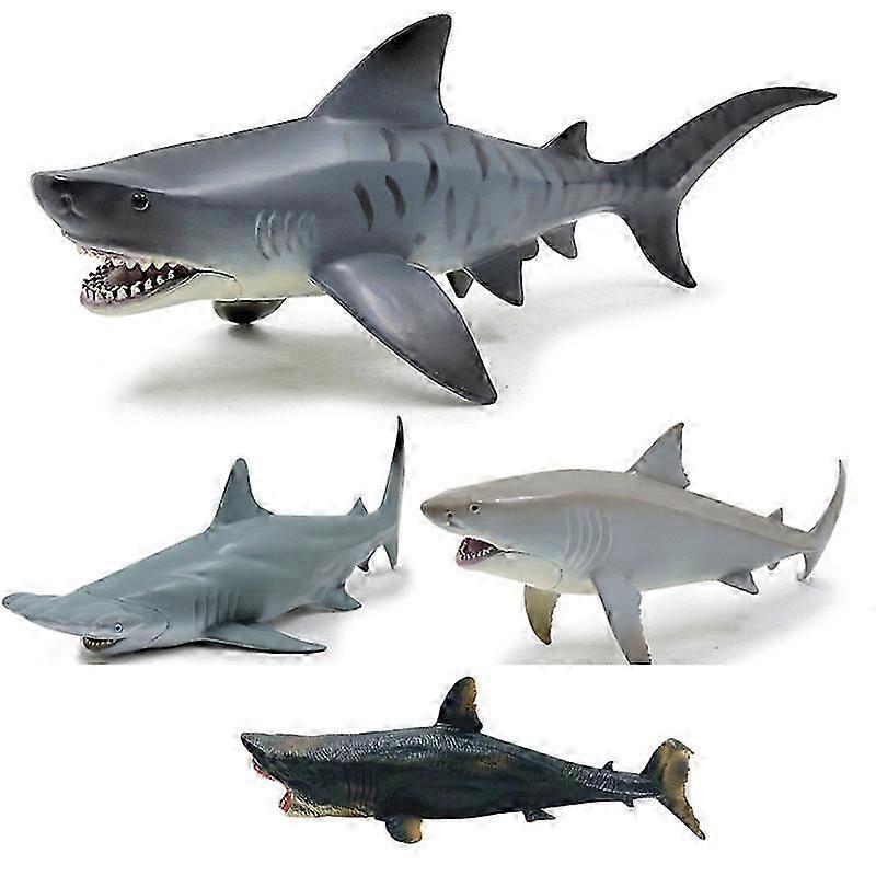 Megalodon Tiger Shark Great White Shark Marine Animal Doll Collection Toy Gift Shark Decoration ModelGreat White Shark