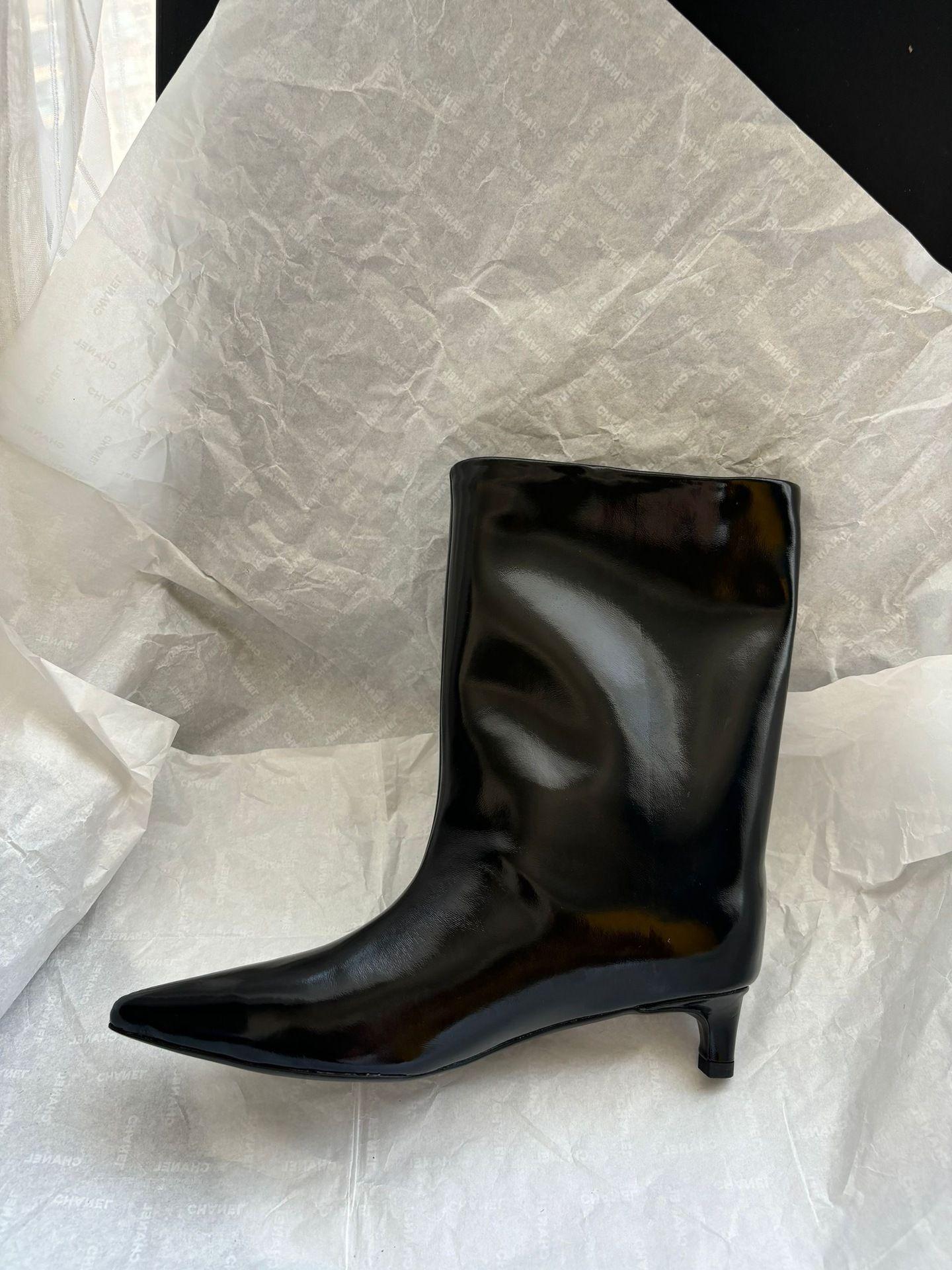 

Версия из овчины~ иностранная кожа острый носок высокий каблук полусапожки женские французские широкие голенища короткие ботильоны рыцарские короткие сапоги ботинки Мартин 40