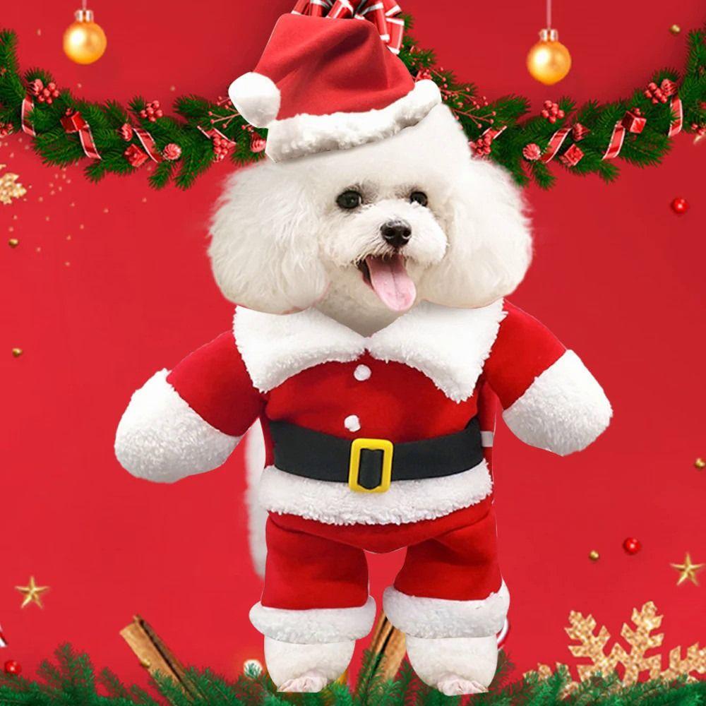Breathable Dog Winter Clothes Cute Cats Christmas Clothes Santa Claus Dog Outfit  Spring