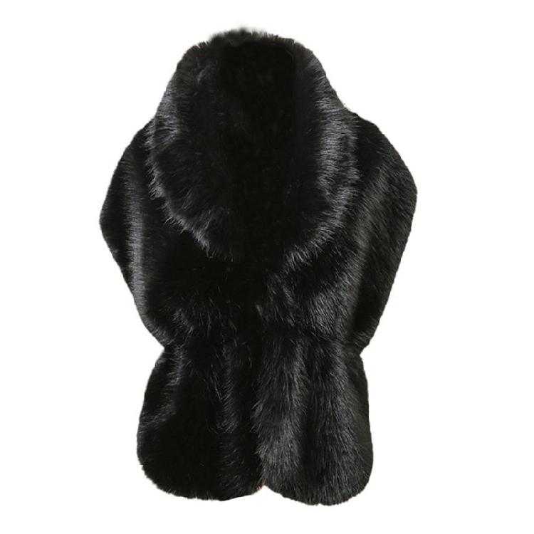 

Trendy Ladies Shawl Cloak Large Size Wrap Polyester Furs Shawl Cold Weather for Elegant Bridal Wear чорний