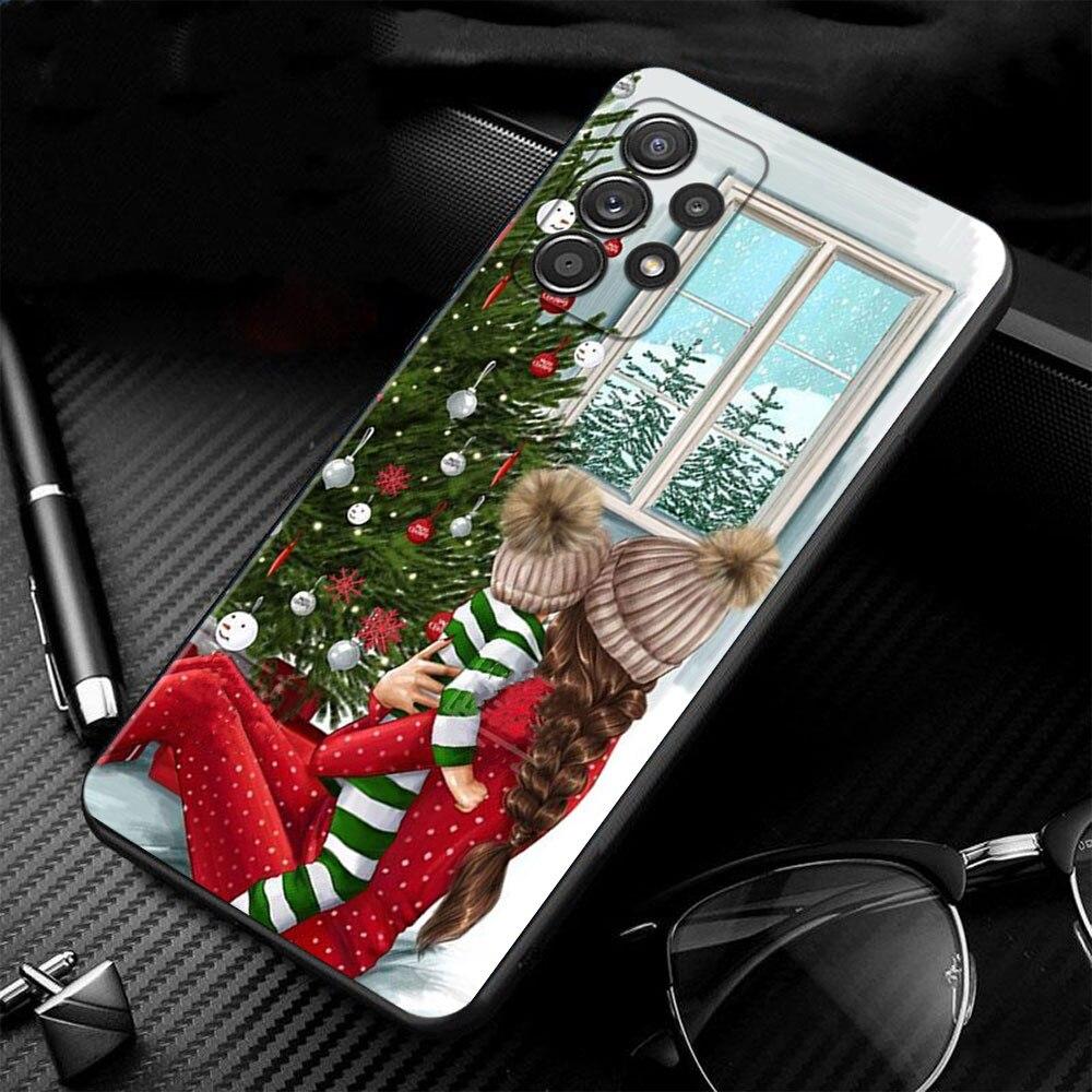 Phone Case For Samsung Galaxy A52s A73 A72 A53 A33 A32 A13 A02s A21s A12 A31 A91 A51 A71 A41 A23 A11 Christmas Tree Girl Gift