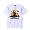 It's Fine I'm Fine Everything Is Fine Graphic T Shirts Funny Cat Tshirt Tops Fashion Harajuku T-shirts Women Men Brand T-shirt