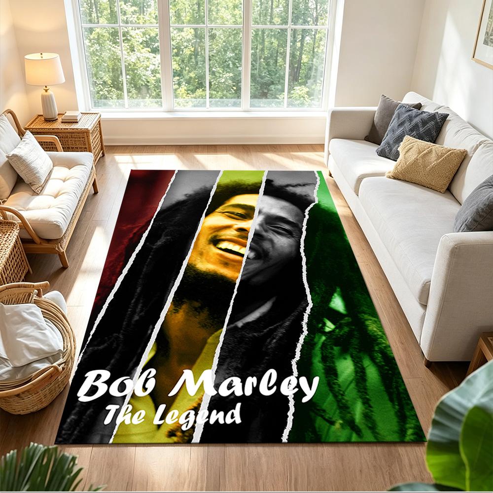 Bob Marley Floor Mat Suitable for Living Rooms Balcony Entryway Playrooms Anti-slip Rug Anime Office Decor Best for Christmas