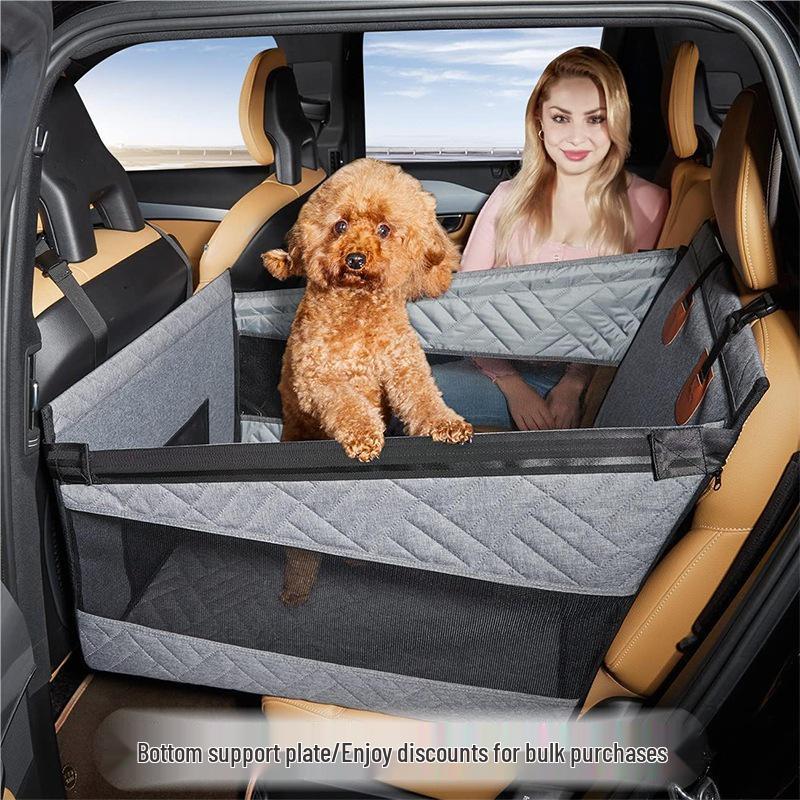 Wasserdichte Netz-Hundeautositzmatte - Einzelne Rückreihe, Schmutzabweisend, Verstärkt mit Korb.