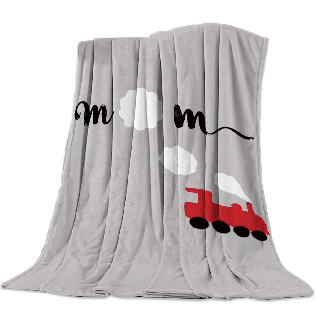 Flannel Blankets The Steam Age Of Old Trains Blanket Cushion Warm Throws on Sofa Bed Home Bedspread Travel Fleece Blanket Queen