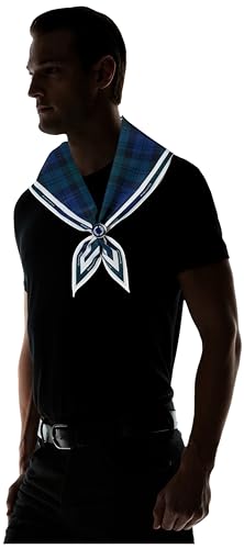 PEARLY GATES Unisex Scarf with Marker Ring, Scarf: 110cm X 45cm, Marker: 30mm X 30mm, UNISEX / 053-3184323 141_Black Watch FR