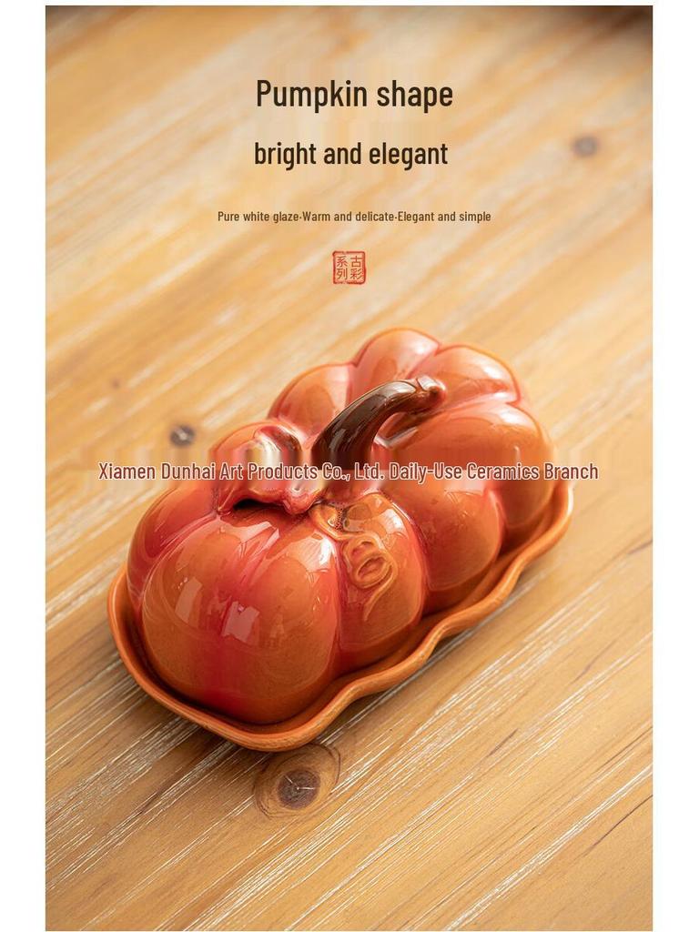 Cross-border Su Shi Pumpkin Ceramic Snack Plate for Bread, Cake, Candy, and Butter