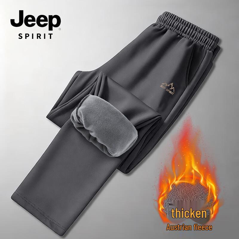 

JEEP SPIRIT Men s Heavyweight Fleece-Lined Straight-Leg Outdoor Pants M