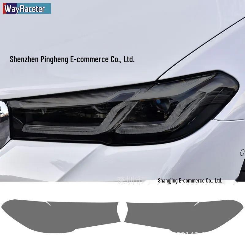 BMW 5 Series F10 F11 F07 G31 G30 Headlight Protection Film - Transparent/Smoked Black TPU