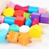 Learning Plugging Block Toy Shape & Color Sorting Game Wooden Beading Toy Stacking Puzzle Interactive Toddler Fun Gift