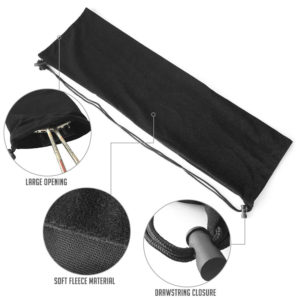 Badminton Racquet Cover Bag Soft Fleece Storage Bag Case for Badminton Racket