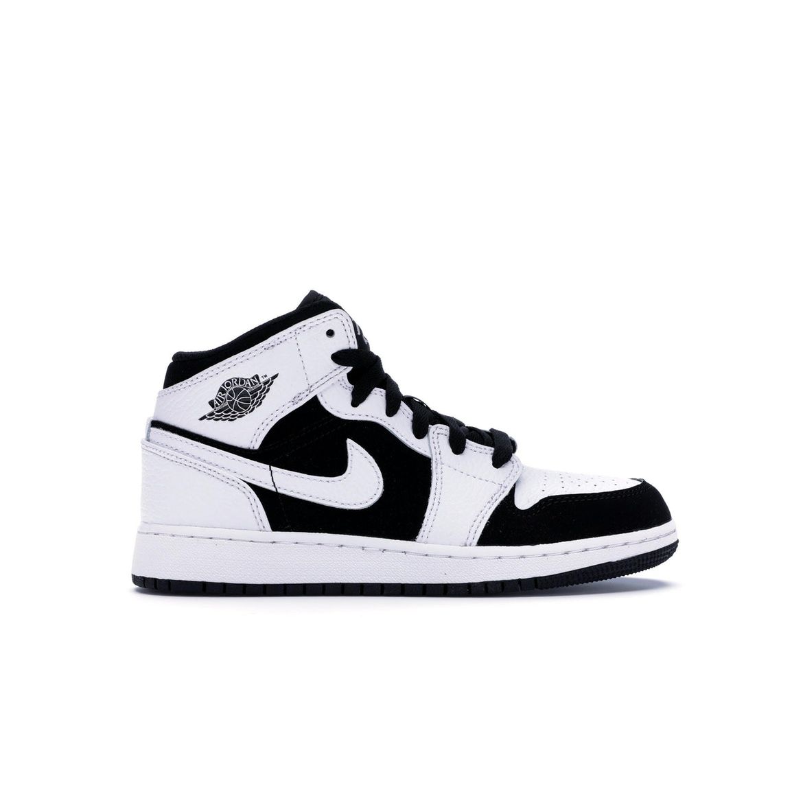 

Кроссовки Air Jordan 1 Retro Mid GS White Kids Бело-Черные 554725-113