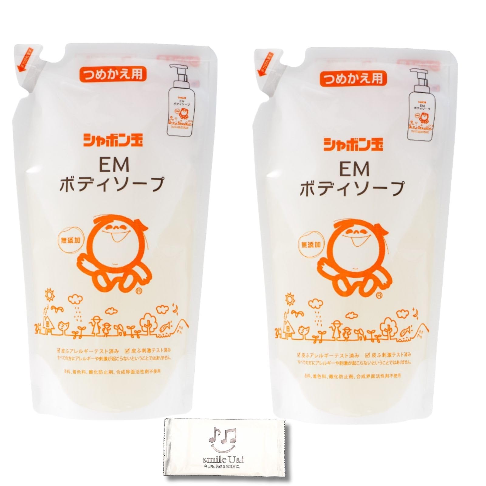 

Additive-free EM Body Soap Refill Pack (420ml x 2 bags) + Smile U&i Wet Wipe (1 sheet) (420ml x 2 bags, 2 refill packs)