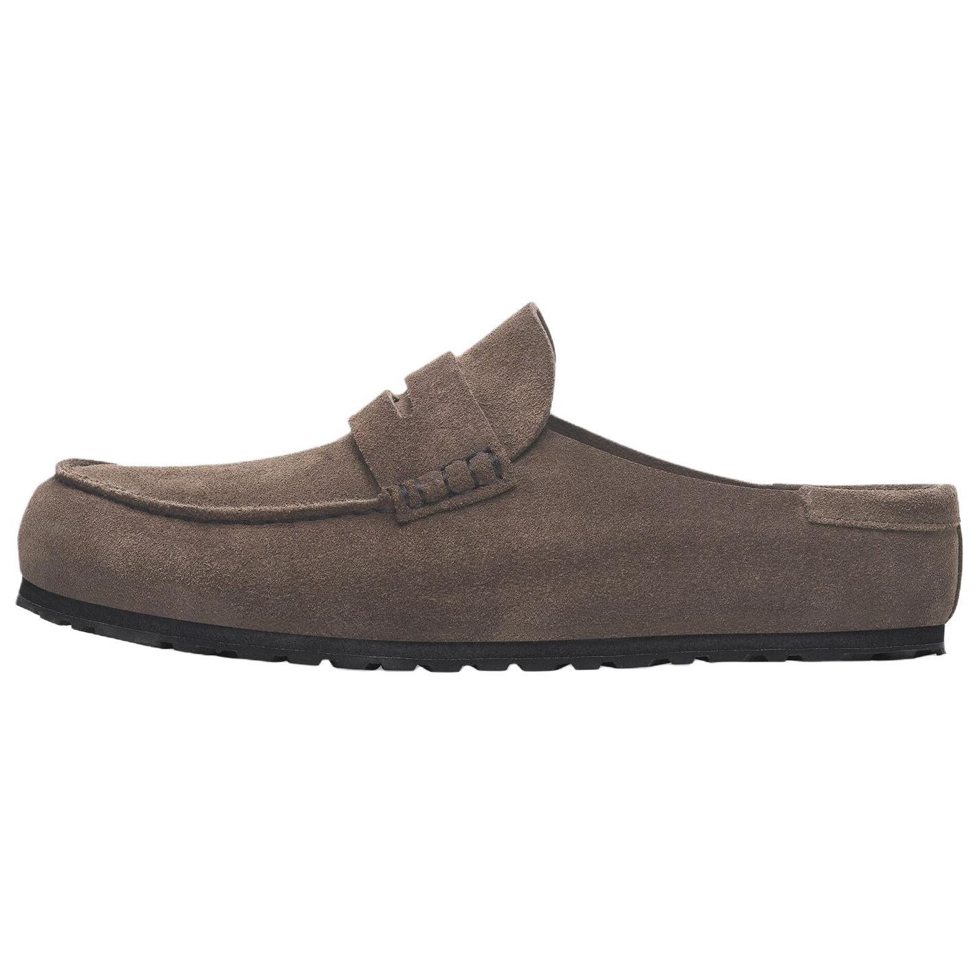 Birkenstock Naples Rubber Sole Abrasion Resistant Closed Toe Slippers Unisex Dark Gray Regular Loose Fit 1029672 39 древесный уголь/серый